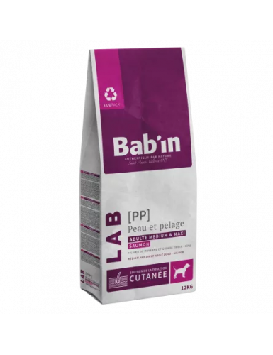  BAB'IN LAB MEDIUM & MAXI ADULTE PEAU & PELAGE SAUMON 12 KG