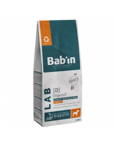  BAB'IN LAB MEDIUM & MAXI ADULTE DIGESTIF POULET 12 KG