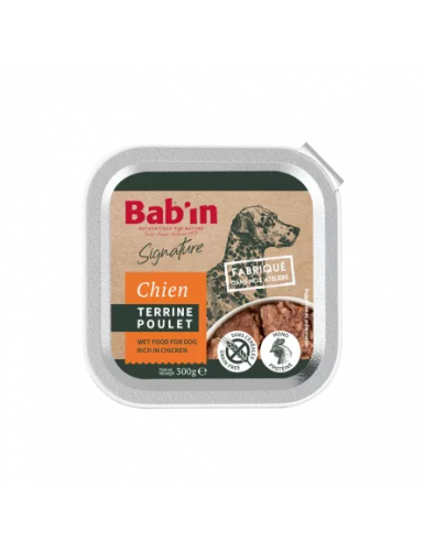Bab'in - TERRINE CHIEN ADULTE POULET 300g