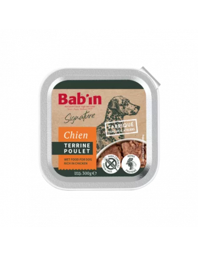  Bab'in - TERRINE CHIEN ADULTE POULET 300g