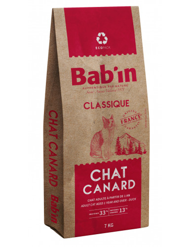 BAB'IN CLASSIQUE CHAT ADULTE CANARD 7 KG