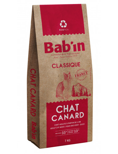  BAB'IN CLASSIQUE CHAT ADULTE CANARD 7 KG