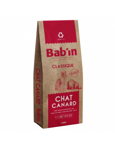 BAB'IN CLASSIQUE CHAT ADULTE CANARD 14 KG
