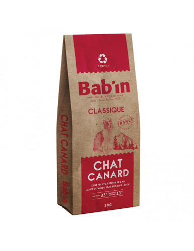 BAB'IN CLASSIQUE CHAT ADULTE CANARD 3 KG