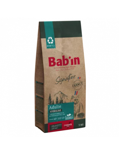 BAB'IN SIGNATURE CHAT ADULTE STERILISE CANARD 3 KG