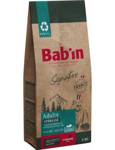 BAB'IN SIGNATURE CHAT ADULTE STERILISE CANARD 6 KG