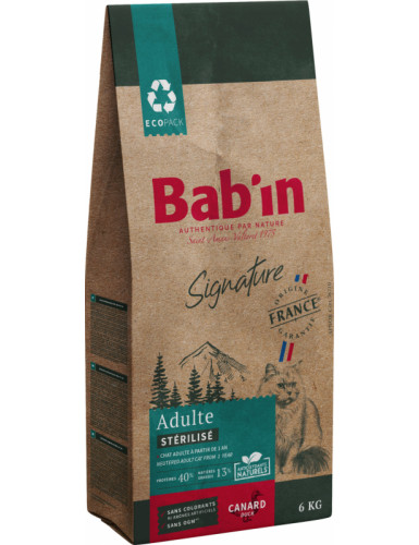  BAB'IN SIGNATURE CHAT ADULTE STERILISE CANARD 6 KG