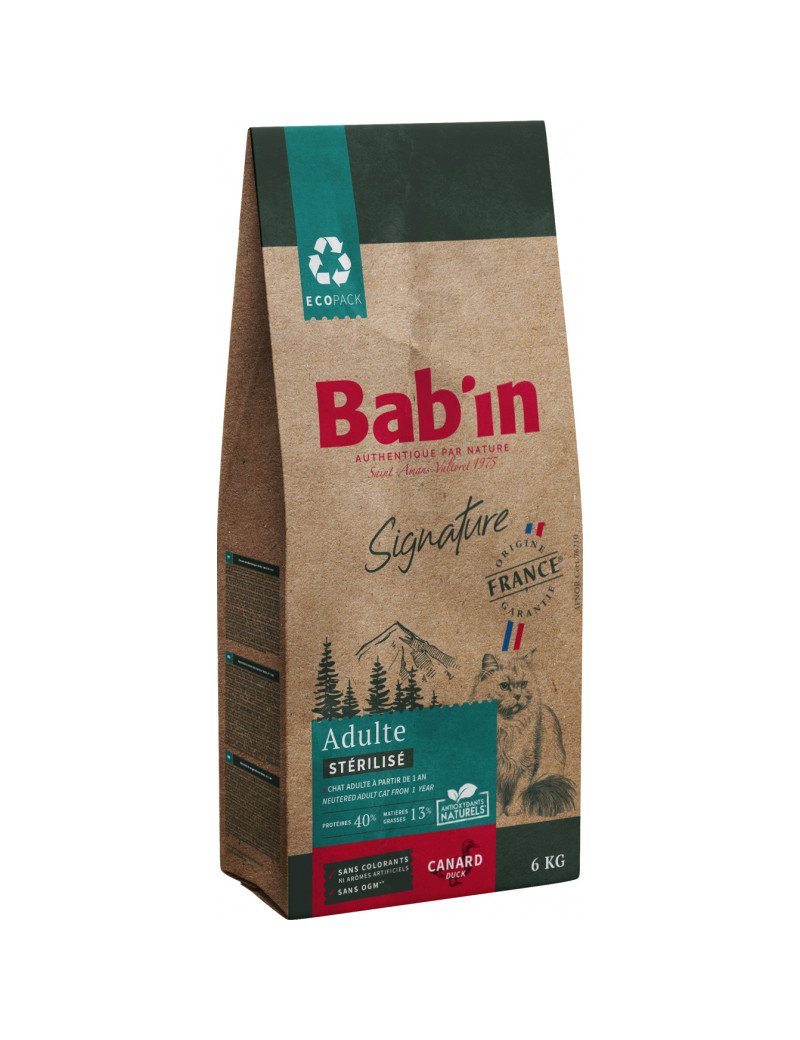  BAB'IN SIGNATURE CHAT ADULTE STERILISE CANARD 6 KG
