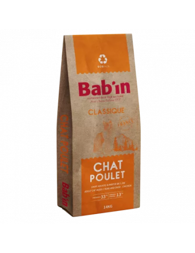 BAB'IN CLASSIQUE CHAT ADULTE POULET 14 KG