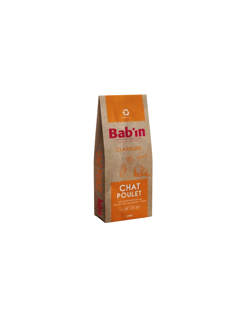  BAB'IN CLASSIQUE CHAT ADULTE POULET 14 KG