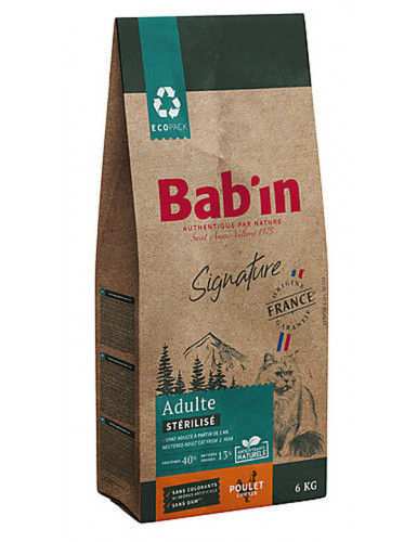 BAB'IN SIGNATURE CHAT ADULTE STERILISE POULET 6 KG