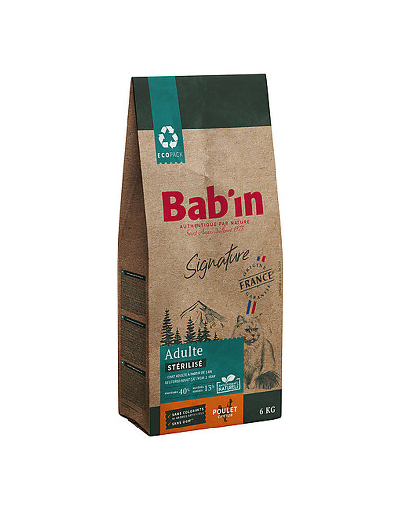  BAB'IN SIGNATURE CHAT ADULTE STERILISE POULET 6 KG