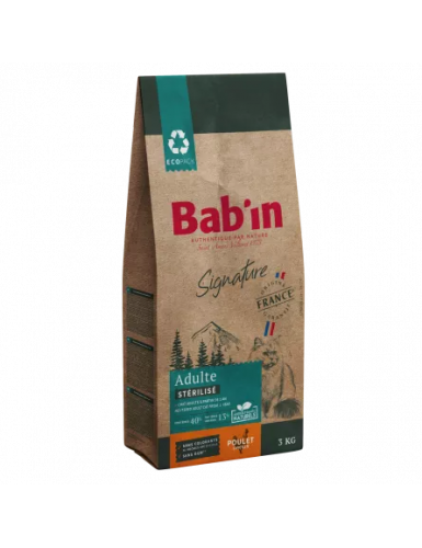 BAB'IN SIGNATURE CHAT ADULTE STERILISE POULET 3 KG