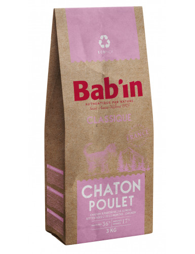 BAB'IN CLASSIQUE CHATON POULET 3 KG