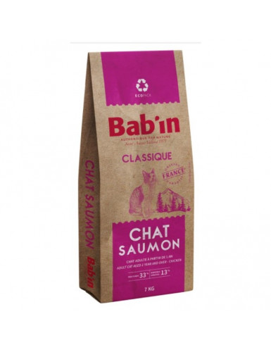 BAB'IN CLASSIQUE CHAT ADULTE SAUMON 7 KG