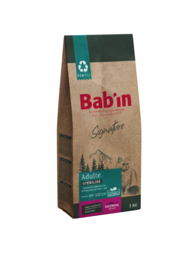 BAB'IN SIGNATURE CHAT ADULTE STERILISE SAUMON 3 KG