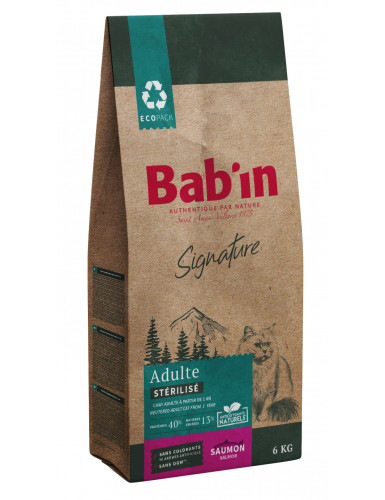 BAB'IN SIGNATURE CHAT ADULTE STERILISE SAUMON 6 KG