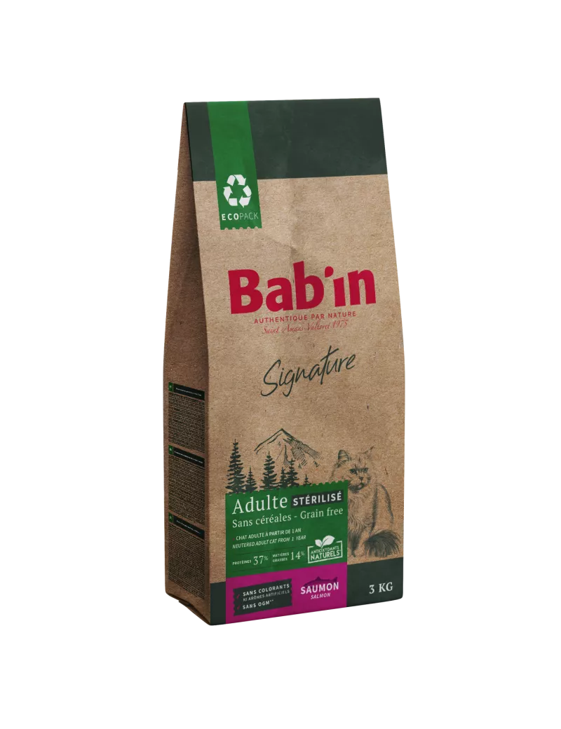  BAB'IN SIGNATURE CHAT ADULTE STERILISE SANS CEREALES SAUMON 6 KG