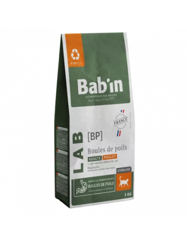  BAB'IN LAB CHAT ADULTE CONTRÔLE DES BOULES DE POIL 3 KG